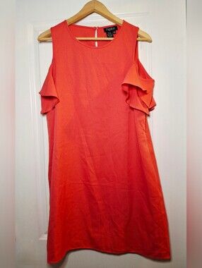 Papillon Open Shoulder Ruffle Sleeve Dress (M)